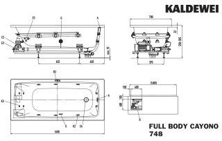 Kaldewei 274860273001 BW CAYONO Mod.748 FULL BODY, 1600 x