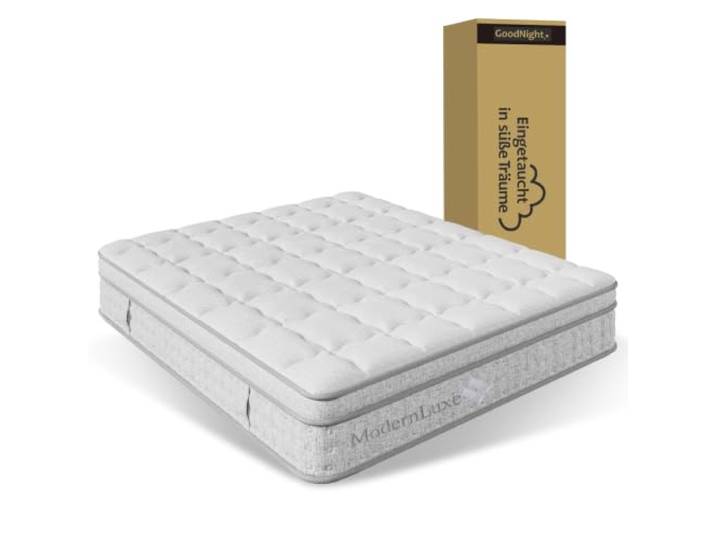 XINGNING Taschenfederkernmatratze Hybrid Ergonomisch Atmungsaktiv Mit 7 Zonen Punktelastizität Und Oeko-TEX Zertifizierung Für Einzelschläfer (White + Polyester 140 * 190)