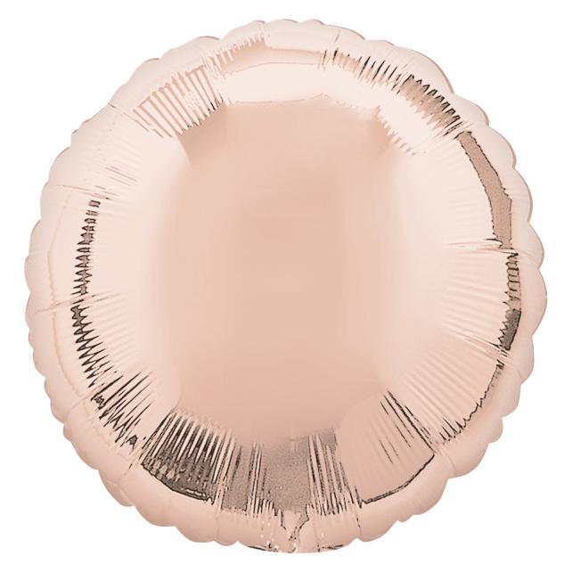 Amscan Standard Rose Gold Folienballon Rund C16 lose 43 c (10x) (9914092-92)