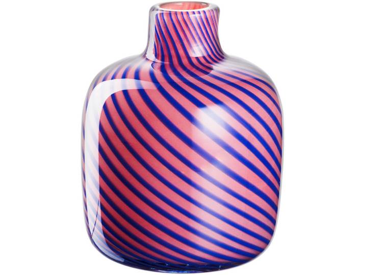 Leonardo Vase Filo, Blau, Pink, Glas, 13x16x13 cm, handgemacht, Dekoration, Vasen, Glasvasen