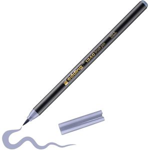 Edding Brush-Pen 1340 Pinselstift, silbergrau, Pinselspitze flexibel, 1-3 mm