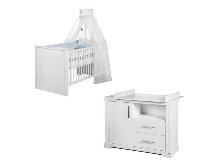 Roba Babyzimmer-Set Maxi 2-teilig, Weiß, Holzwerkstoff, 78x83x143 cm, Baby- und Kindermöbel, Babyzimmer