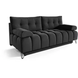 SCHLAFSOFA Bergen im Veloursstoff, Schwarz