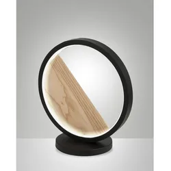 Pierre LED-Tischleuchte, 29 W, 3160 lm, 3000 K warmweißes Licht, Metall- und Holzkonstruktion, modernes Design, Farbe: Schwarz, Schutzklasse 2