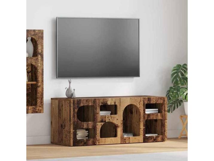 Banc TV Marron Magnifique - Meuble TV - Armoire TV Pour Téléviseur - Bois ancien 100x35x40cm - Bois d'ingénierie CL2639208