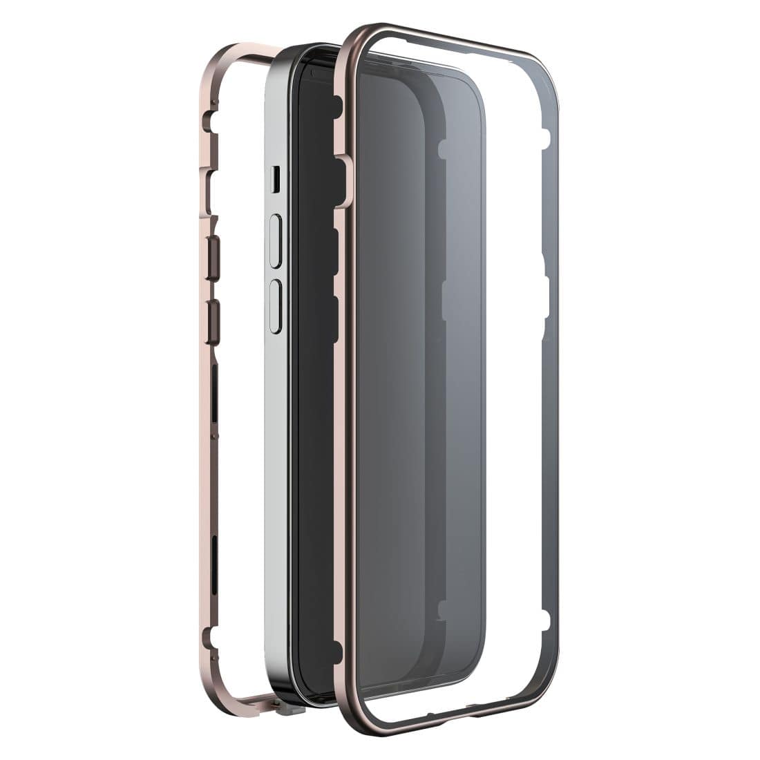 Hama 220267 360 Grad Glass Cover für iPhone 14 Plus (Roségold, Transparent) 00220267