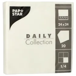 Papstar Papierservietten Daily Collection 24/24 cm 20 Stück weiß, 24x24 cm