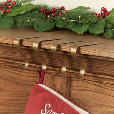 Touch Of Class Metal Mantel Hooks Gold Set of Four, Set of Four, Gold