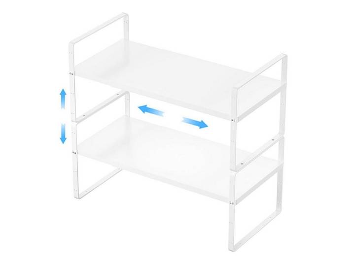 LuxusKollektion Küchenregal Küchenregal Organizer Weiß 2er Set, 2-tlg.