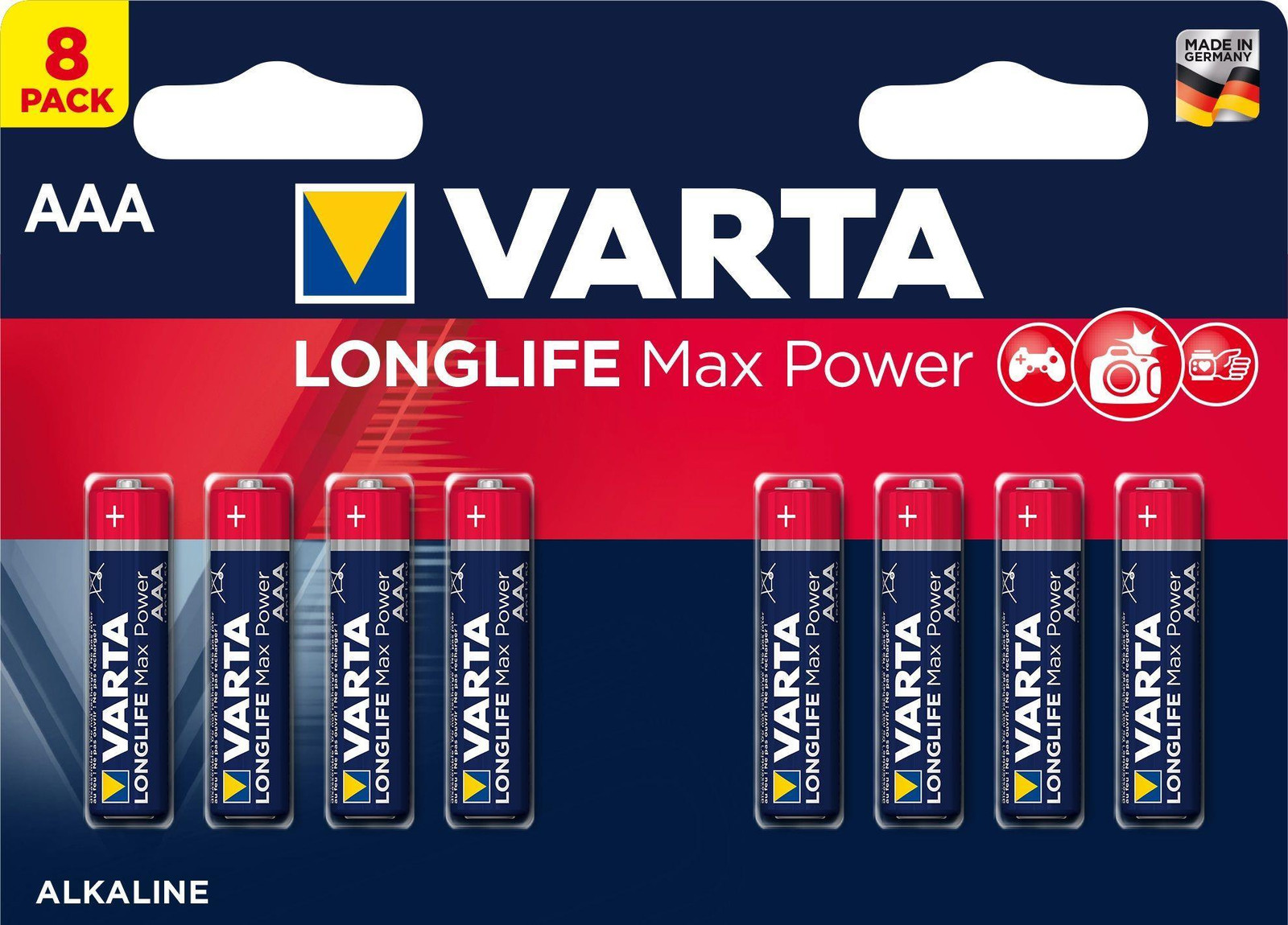 Varta AAA Alkaline Wegwerpbatterijen 1,5 V, 8 stuks