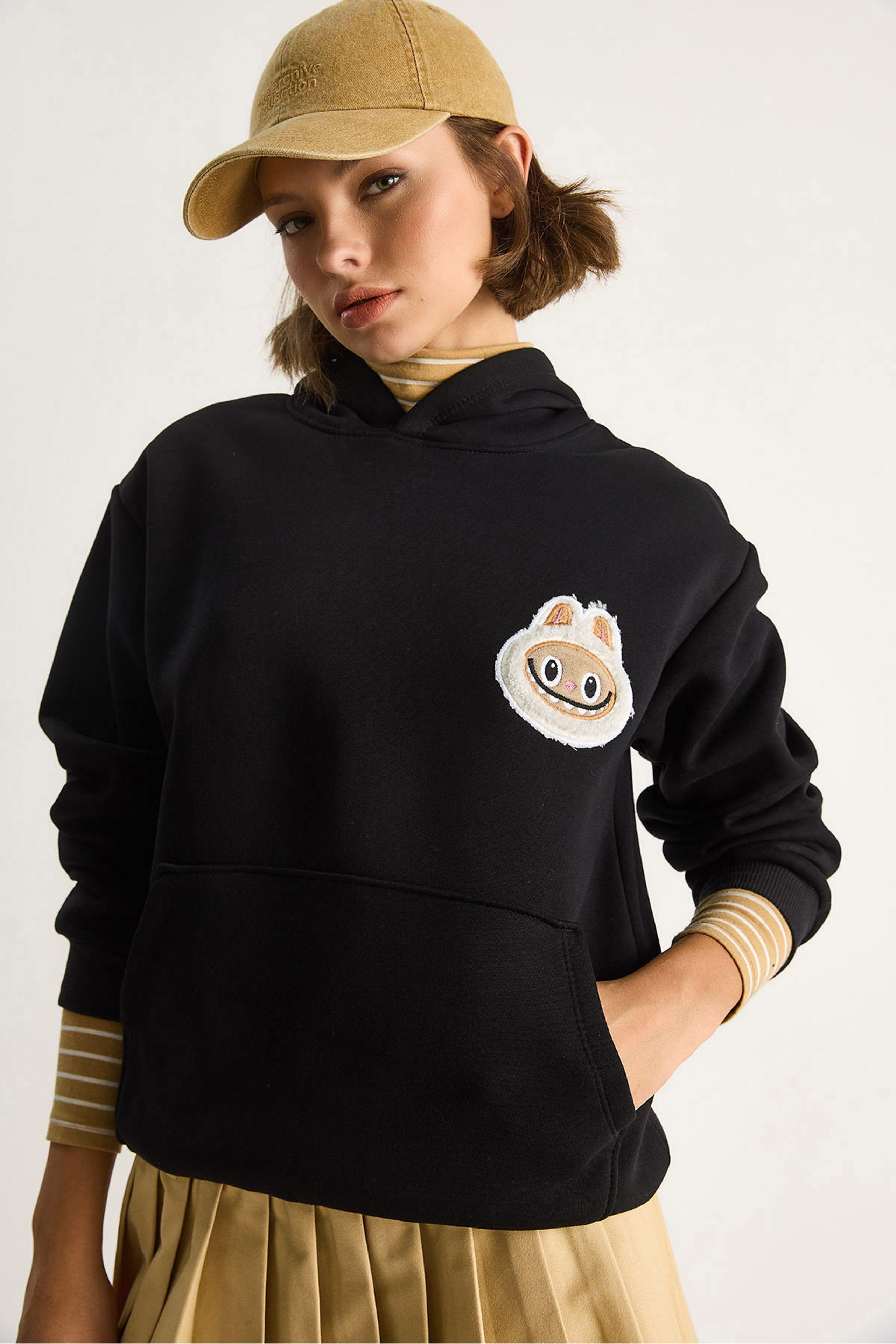 Kapuzensweatshirt mit Stickerei