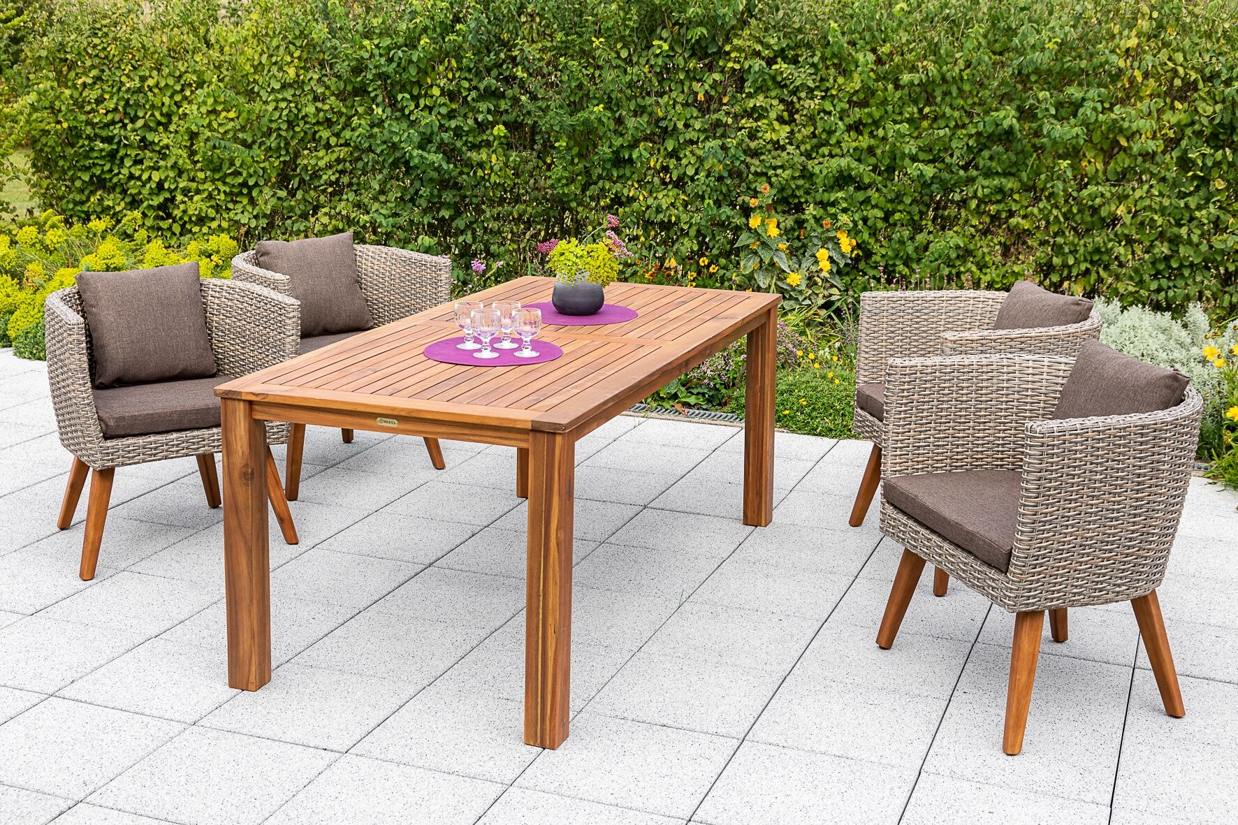 Garten-Essgruppe MERXX "Imperia", beige, Obermaterial: 100% Polyester. Füllung: 100% Polyurethan, Sitzmöbel-Sets, Garten-Essgruppe