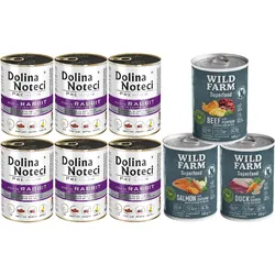 Dolina Noteci Premium Kaninchen mit Cranberry 6x400g + Wild Farm Superfood MIX 3x400g