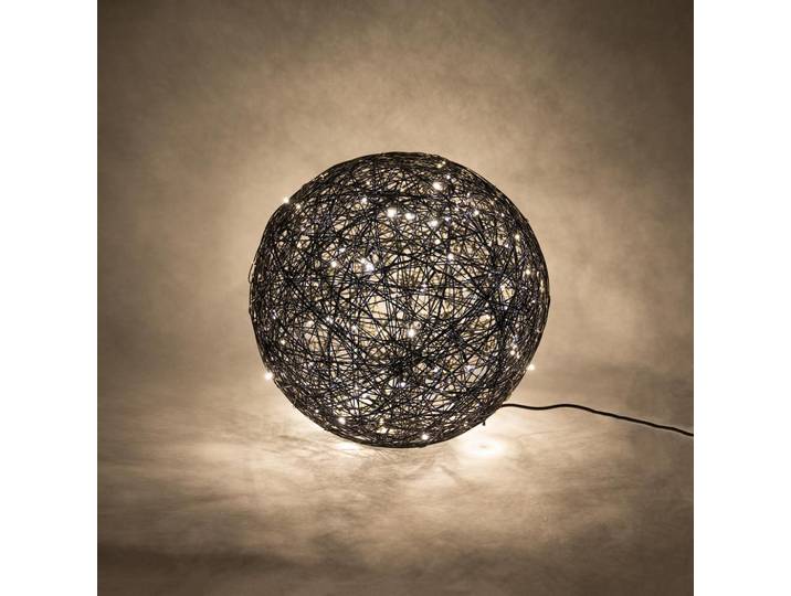 s.luce Led-Aussenkugel Mesh Schwarz Ø 50cm, Metall, Rund,Rund, LED integrated, 50x50x50 cm, Lampen & Leuchten, Außenbeleuchtung, Außenleuchten