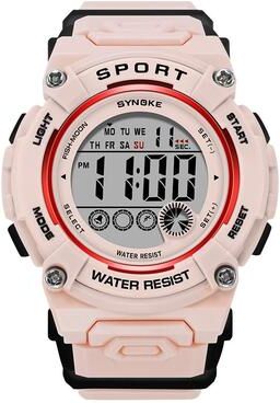 Everyday Crate SYNOKE 9810 Digital Sports Watch Waterproof LED Student Watch With Luminous Display pink