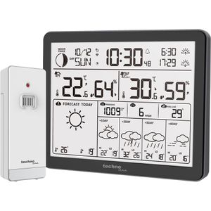 Technoline Wetterstation WD 3000 Funk, Wlan, digital App-fähig, mit Außensensor, Wettervorhersage, LC-Display & 6 Messwerten