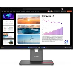Lenovo ThinkVision P24Q-40 (2560 x 1440 Pixel, 23.80"), Monitor, Schwarz