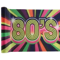 80er Jahre Party Tischläufer 3 m x 30 cm 80s
