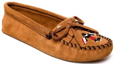 Minnetonka Thunderbird Animikii Softsole - Womens 10 Brown Slip On Medium