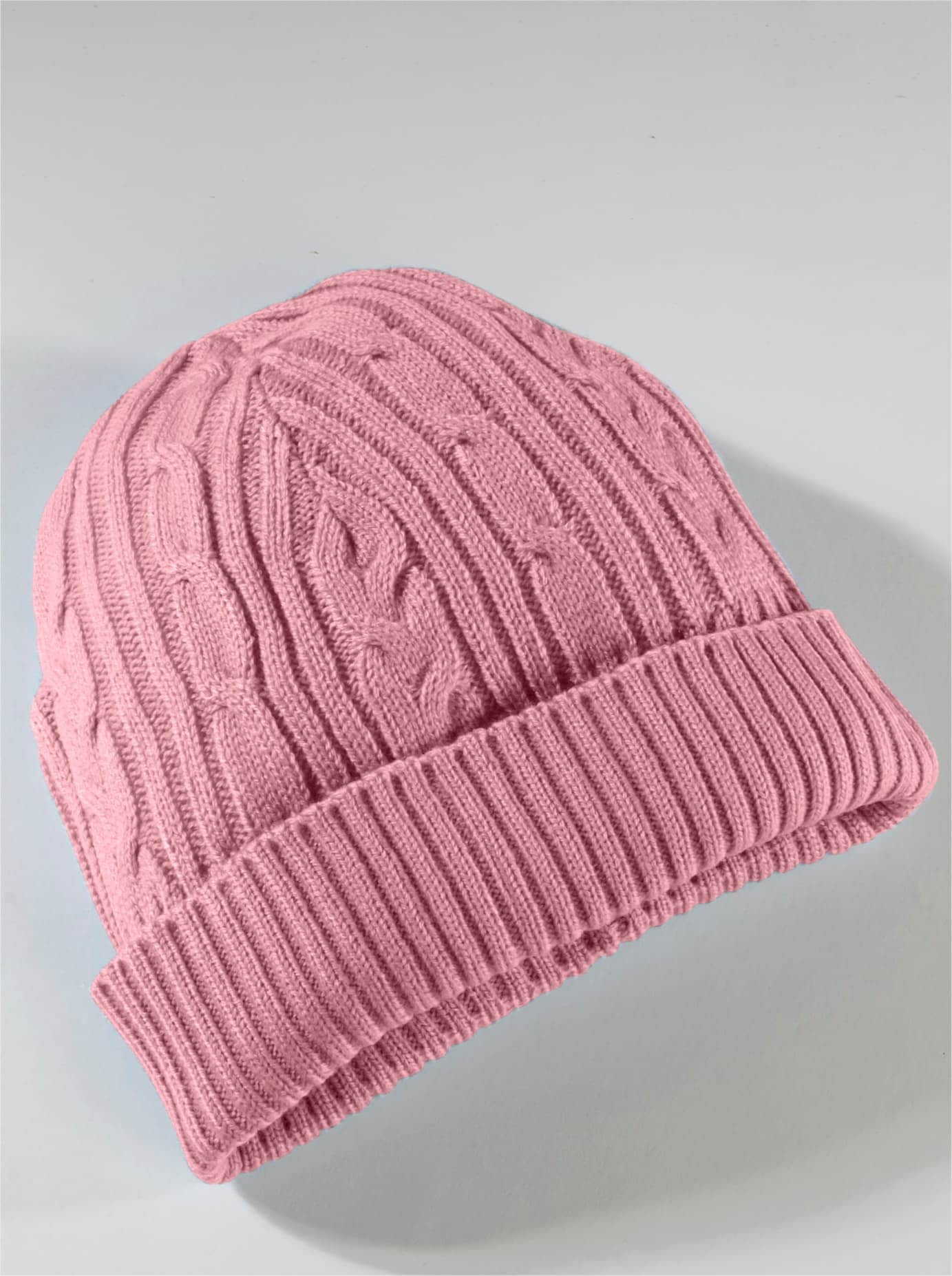 Strickmütze CLASSIC BASICS, Damen, rosa (altrosa), Kunstfaser, Mützen Strickmütze altrosa Einheitsgröße