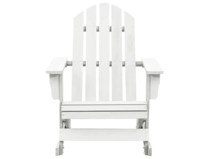 FDSAQOPT Garten-Schaukelstuhl Holz Weiß Massivholz, Hartholz, dauerhaftes Finish, Vintage-Design, Terrasse, Garten, 110 kg pro Sitzplatz, einfacher Zusammenbau