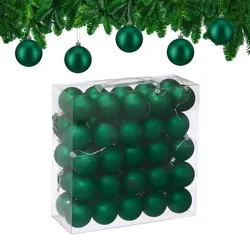 Relaxdays Weihnachtskugeln 50er Set Dunkelgrün,Silber