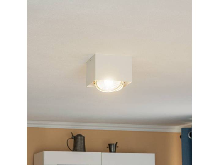 Deckenstrahler Ronda, einflammig, weiß Ronda Argon, dimmbar, weiß / opal, für Wohn- / Esszimmer, Metall, Modern