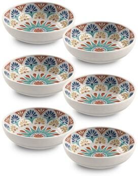 "Abode Homewares Desert Rio Planta Low Bowl - Multicolor - 8"" - Set of 6"