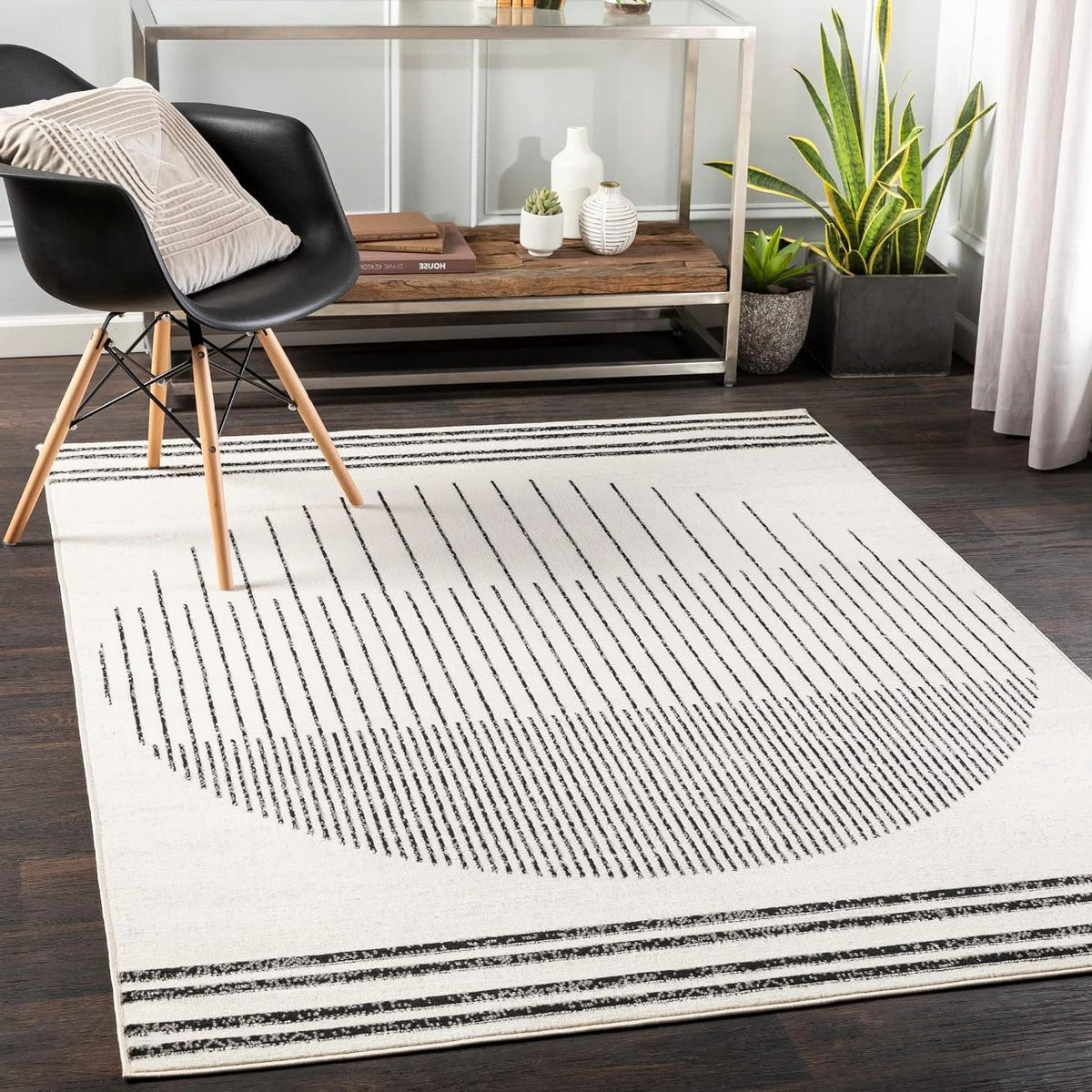 Geometrisch Vloerkleed Rechthoekig - Zwart Grijs Wit - Polypropyleen