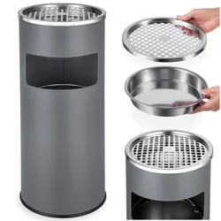 tectake® Standaschenbecher, rund, 30 l, 25 x 61 cm