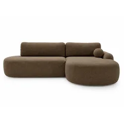 ECKSOFA Aurio O Bouclé-Stoff Braun Rechts