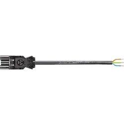 Verbindungsleit. Wieland GST18i3 3,0m, schwarz, H05VV-F 3G1,5mm2 3-poliger Stecker - freies Ende
