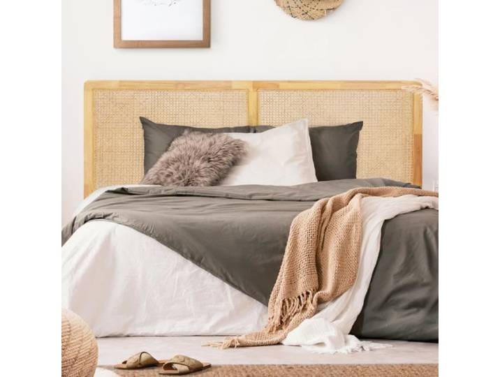 IDMARKET Tête de lit sur pied EDHEN 160 cm cannage et bois