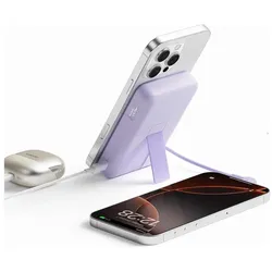 Xiaomi Power bank Magnetic Power Bank 10000 with Built-in Stand Purple (5900 mAh, 37 Wh), Powerbank, Violett