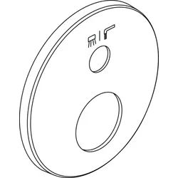 Ideal Standard Rosette, rund, mit Symbol A962484AA Therm. Easybox, Chrom