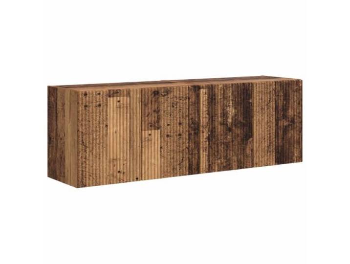 KTHLBRH TV-Schrank zur Wandmontage, 2 Stück, aus Holz, Altholz 90° drehbare Türen, geräumige Fächer, Wandmontage, Schwebeeffekt, einfache Wartung