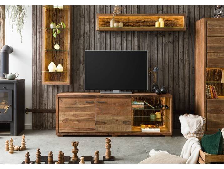 BARK meuble TV #112 175x40x63 bois d'acacia laqué (bois naturel)