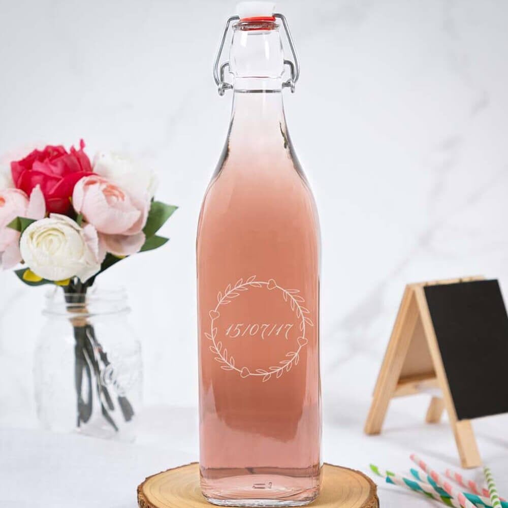 Ocadeau Bouteille table cadre coeur