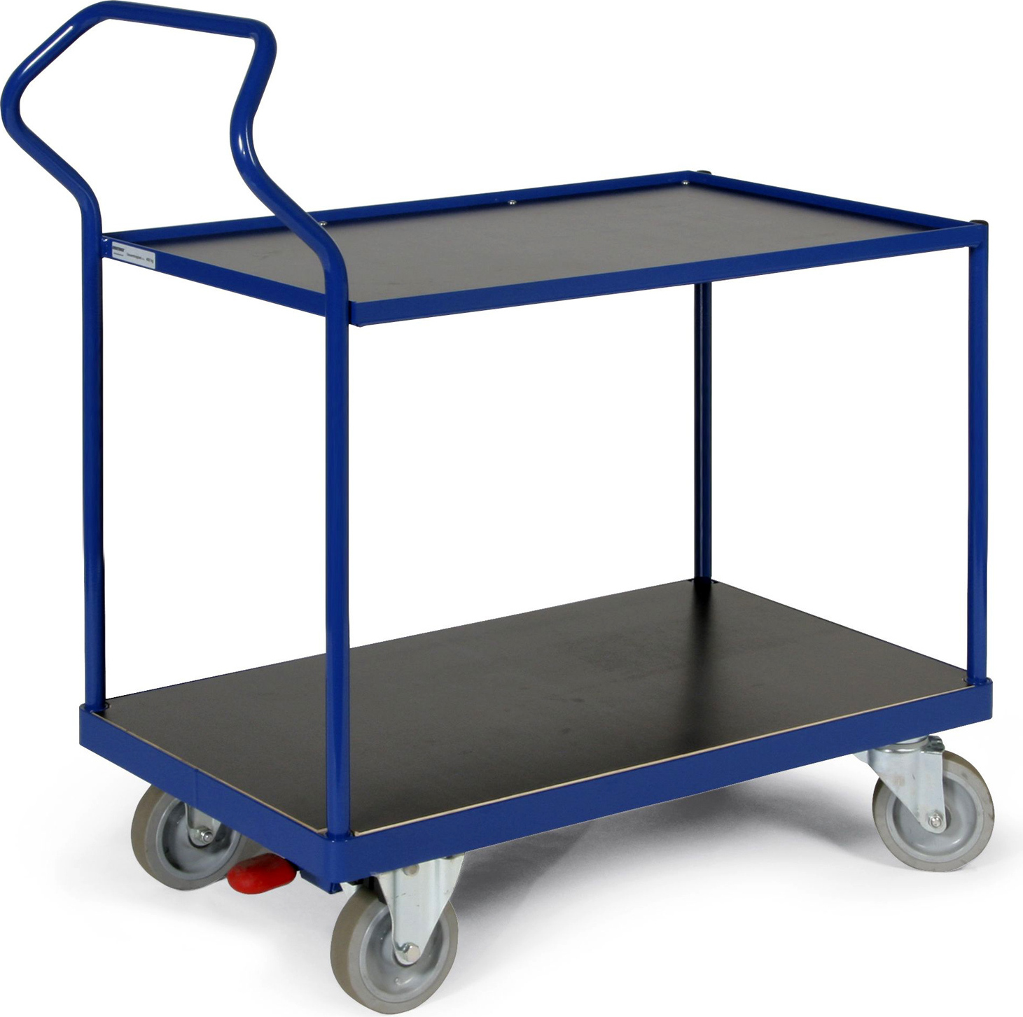 Protaurus ERGOTRUCK-Tischwagen mit 2 Ladeflächen und Schiebebügel 500kg Tragkraft 1000x700mm bündige Ladefläche