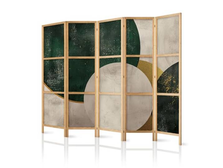 framed concept - Paravent Raumteiler aus Holz 225x172 cm, 5-teilig, einseitig, im orientalischen Stil