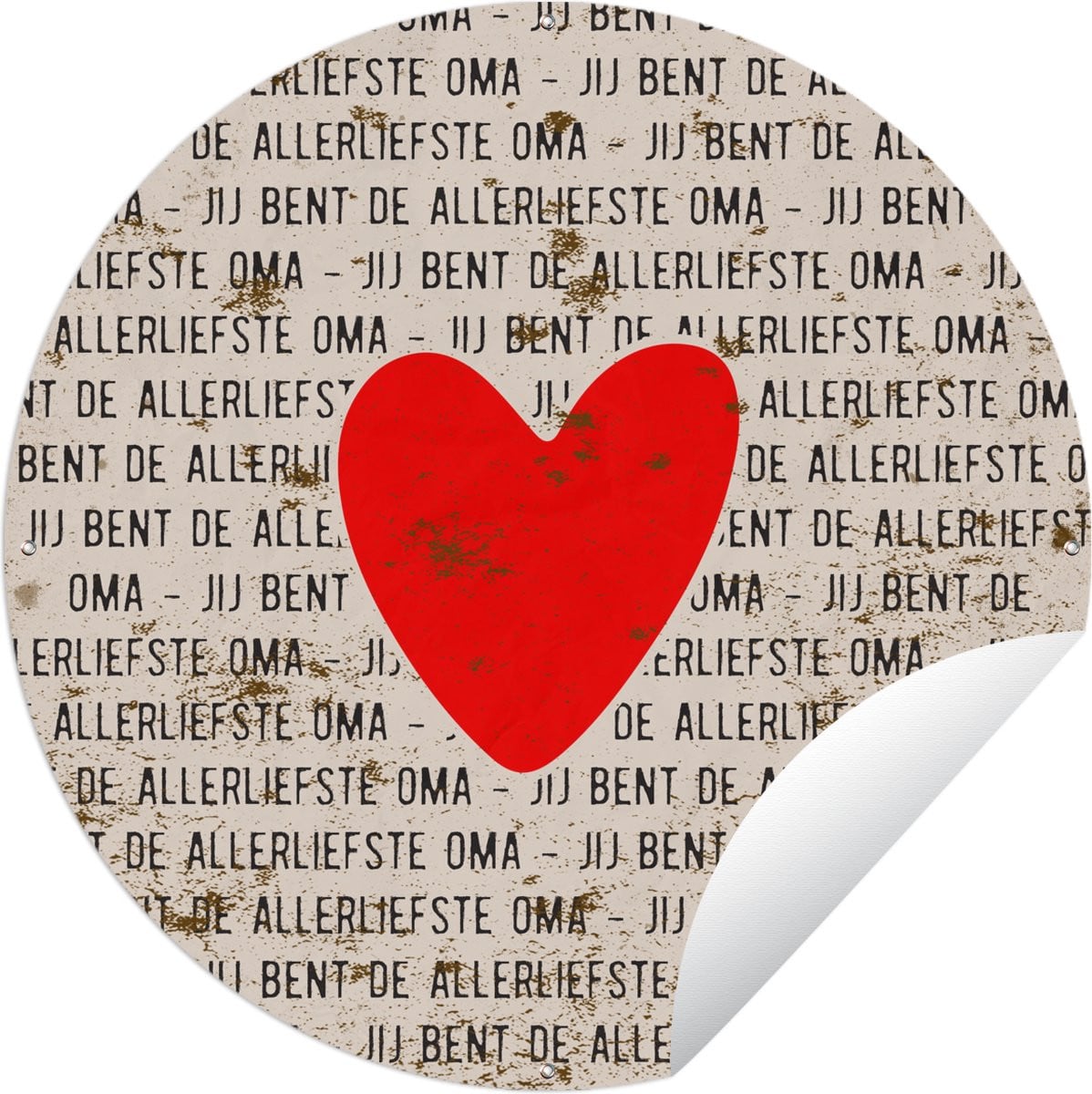 GreatGardenPosters Ronde Tuinposter Jij bent de allerliefste oma - Diameter: 150 cm