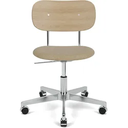 Co Drehstuhl beige Rückenlehne helle Eiche auf Aluminiumbeinen