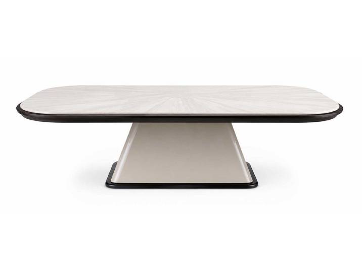 Xlmoebel Couchtisch Moderner schwarzer Couchtisch in Marmor-Optik mit Holzgestell, Made in Europa