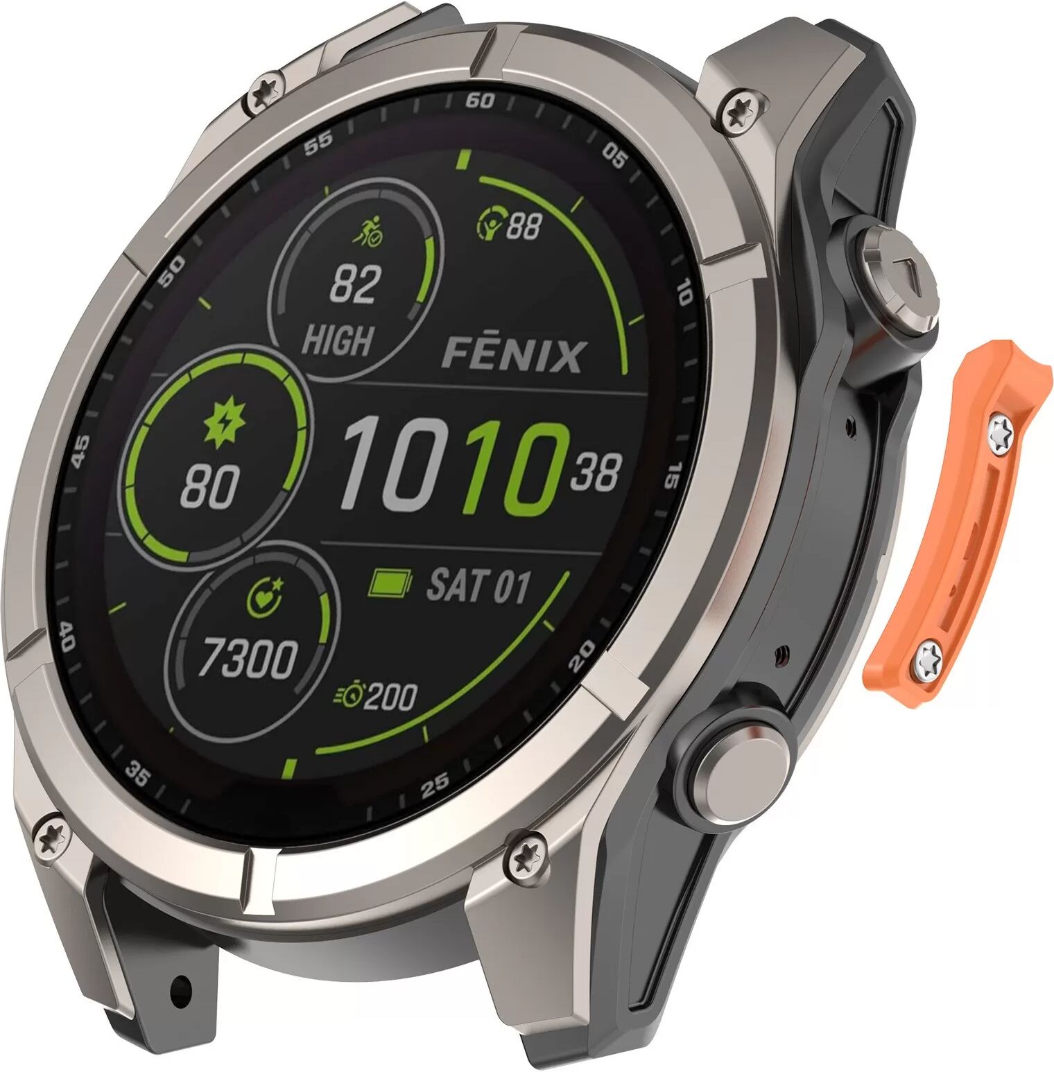 INF Protection Métallique Anti-Collision Compatible avec Garmin Fenix 8 (47mm/51mm) Orange 47mm