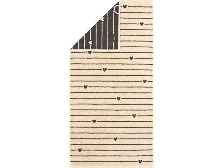 Cawö Frottierwäsche Lines & Hearts mit eingewebtem Design – Handtuch – 50x100 cm