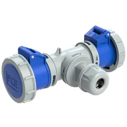 PCE 94326102 CEE 2-Wegekupplung 16A 3p mit Kabeleinlass IP67 (T-Connect)