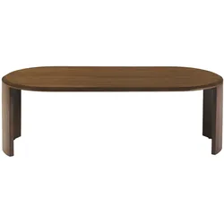 Design-Couchtisch oval aus dunklem Holz Nussbaum L120 cm ASSA