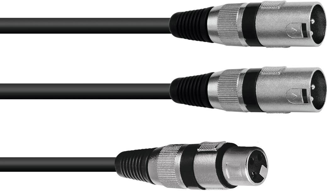 Omnitronic Adapterkabel Xlr(F)/2xxlr(M) 0,5m Sw