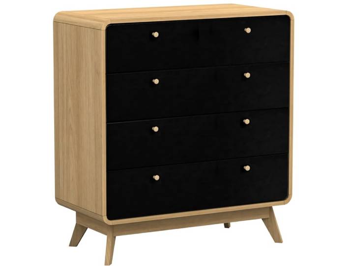 Commode avec 4 tiroirs en effet chêne noir