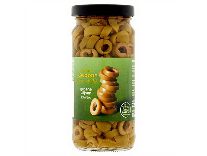 G'woon Groene Olijfplakken - 220 g